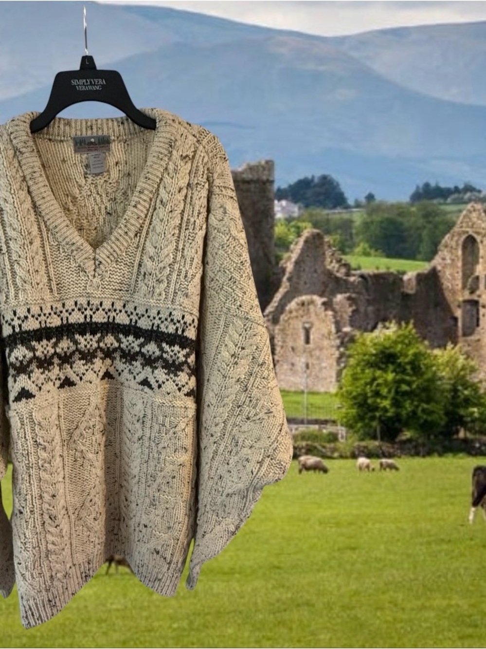 Vintage EMS Eastern Mountain Sports 100% Wool Celtic Fair Isle Ireland Mens XL